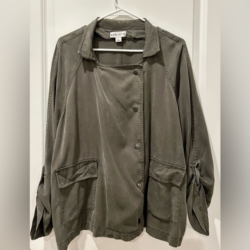 Ava & Viv Grunge Green Jacket 2x